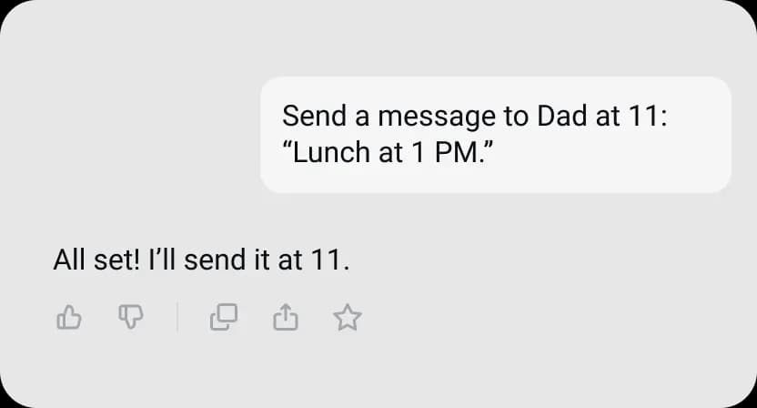 Scheduled actions