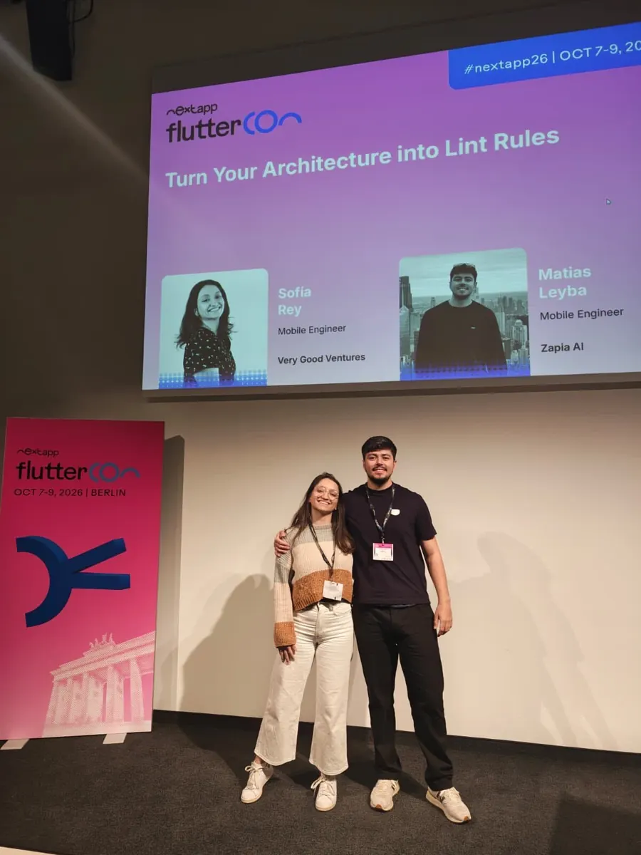 Matías Leyba after his talk at FlutterCon Berlin