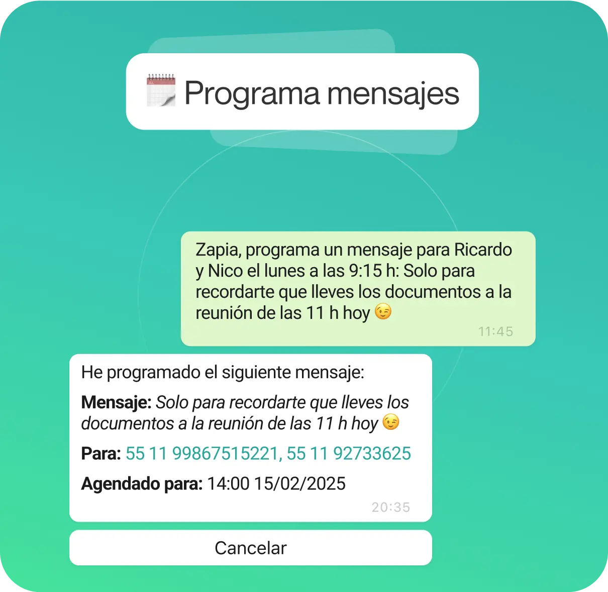 Programa mensajes en WhatsApp